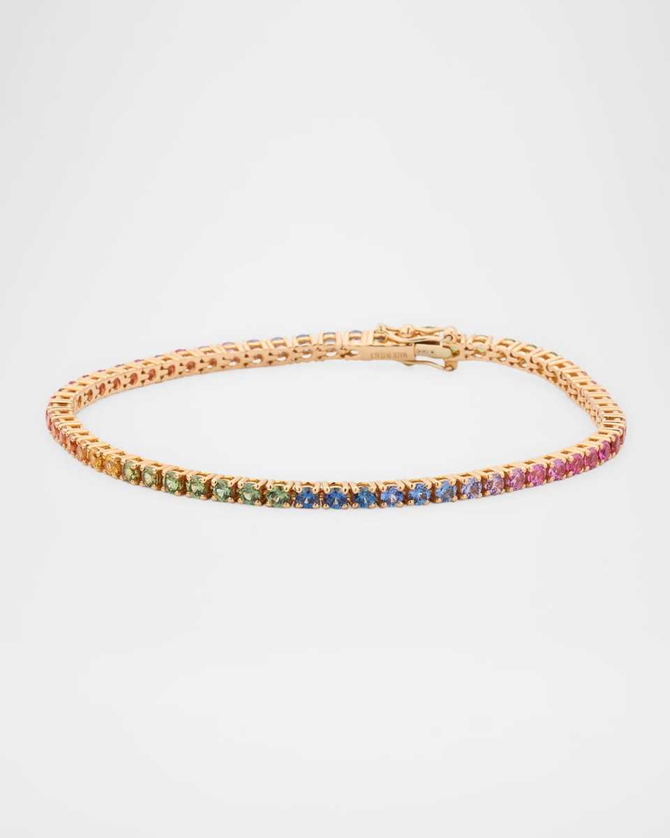 18K Rose Gold Multi Sapphire Tennis Bracelet